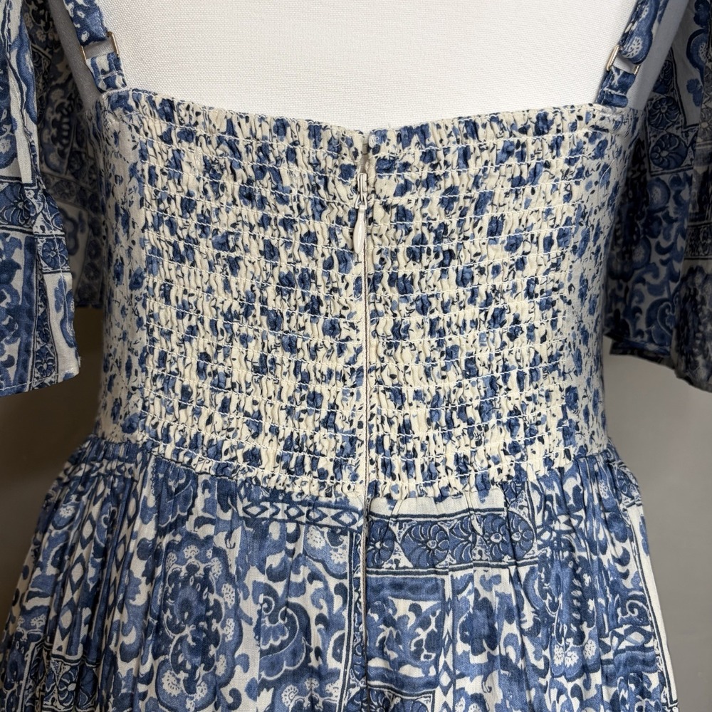 Abercrombie & Fitch Blue and White Patchwork Floral Maxi Dress - Picture 8 of 13